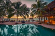 Sunset by the pool