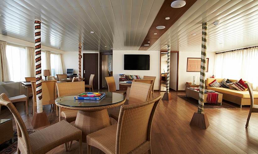 The air-conditioned lounge