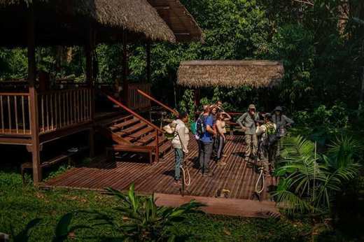 The meeting point for treks into the rainforest