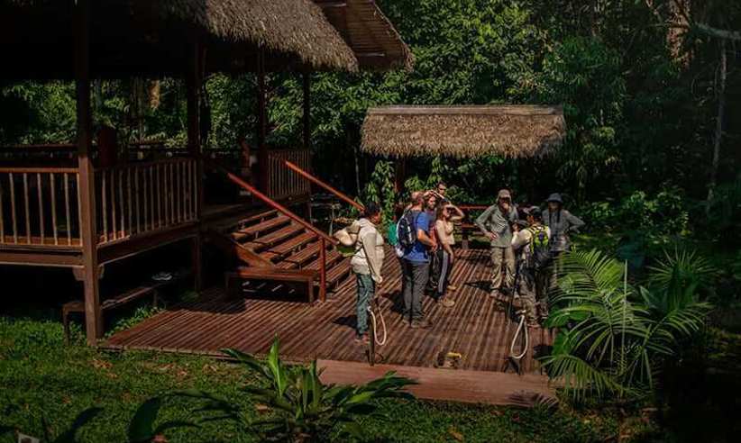 The meeting point for treks into the rainforest