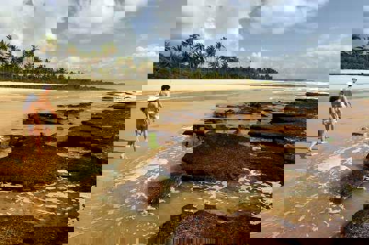 Walk on an deserted beach