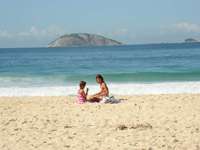 Ipanema Beach Lone Mother and Daughter