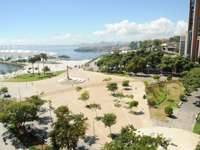 Praca Maua waterfront with views of the Museum of Tomorrow and Guanabara Bay in Rio de Janeiro, Brazil. 