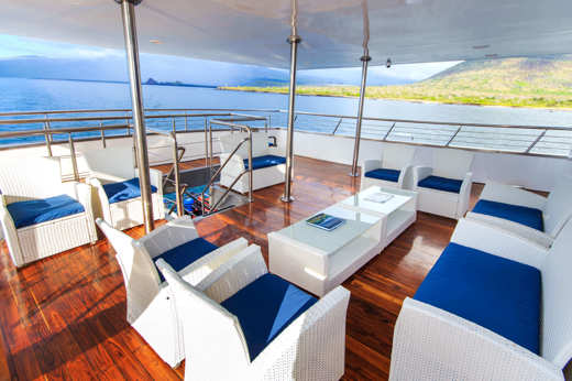 Relaxed in the shaded area on the sun deck