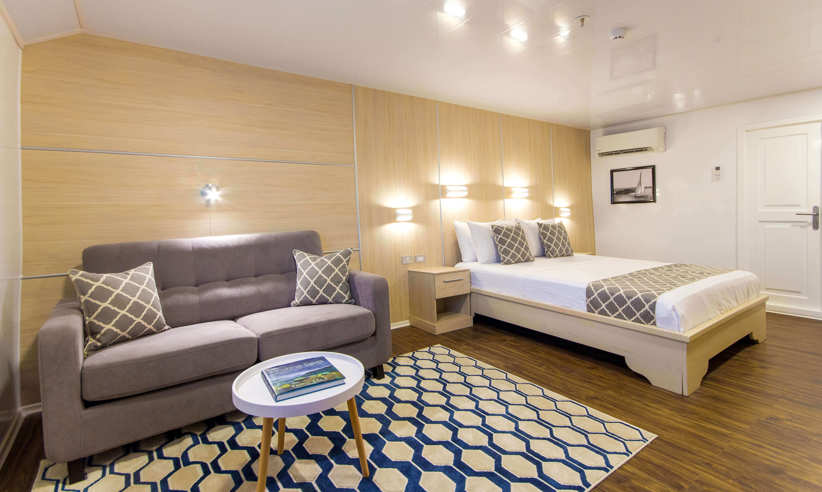 Spacious upper deck suite