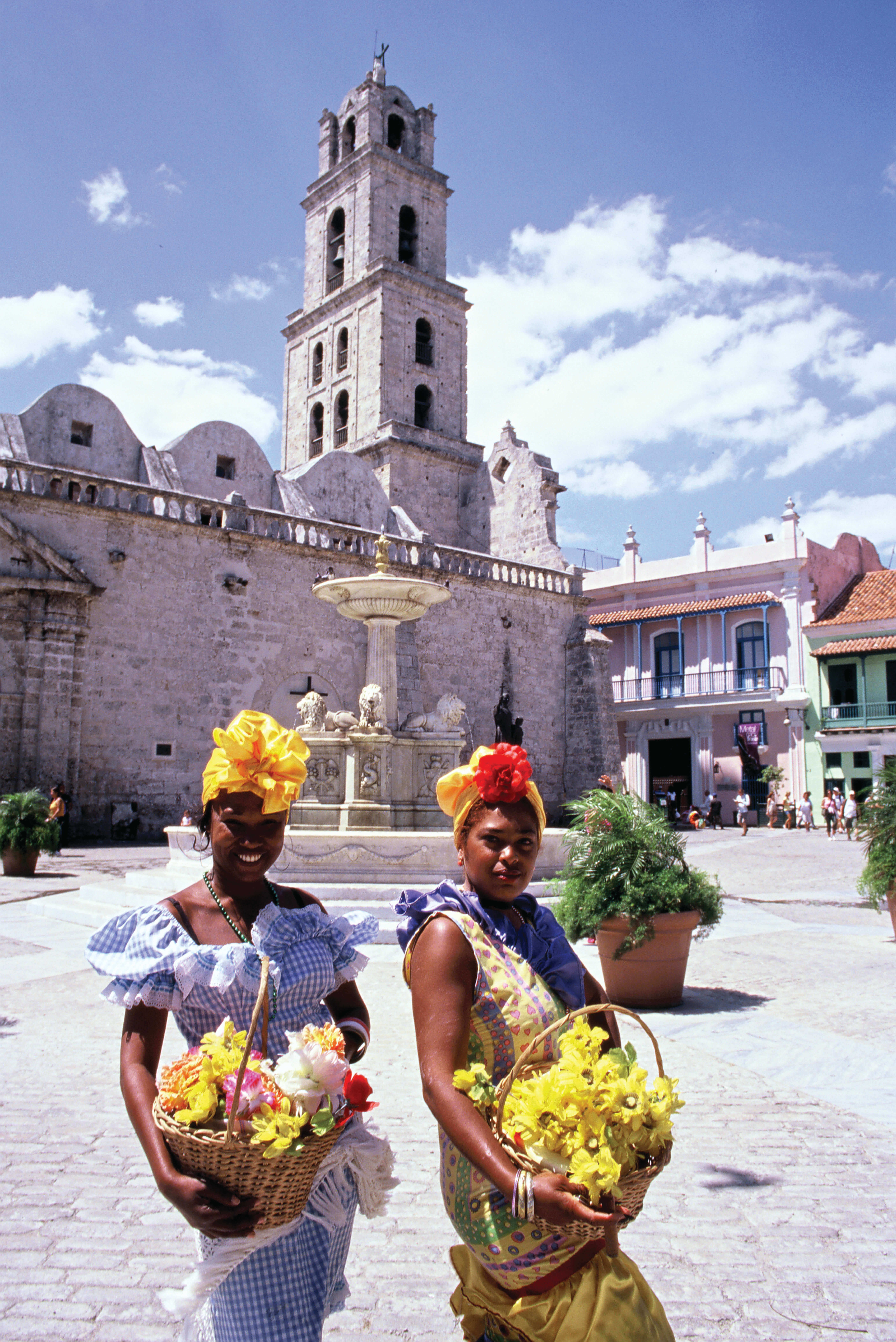 Cuban Women with Flower Baskets