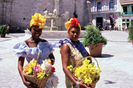 Cuban Women with Flower Baskets