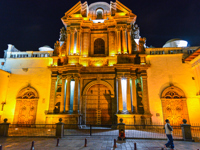 Frank Ecuador Quito Quito Church Front At Night