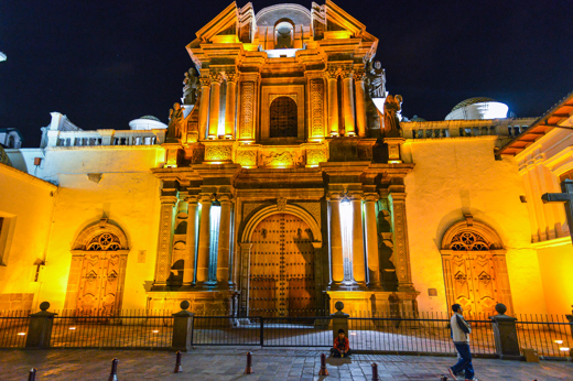 Frank Ecuador Quito Quito Church Front At Night