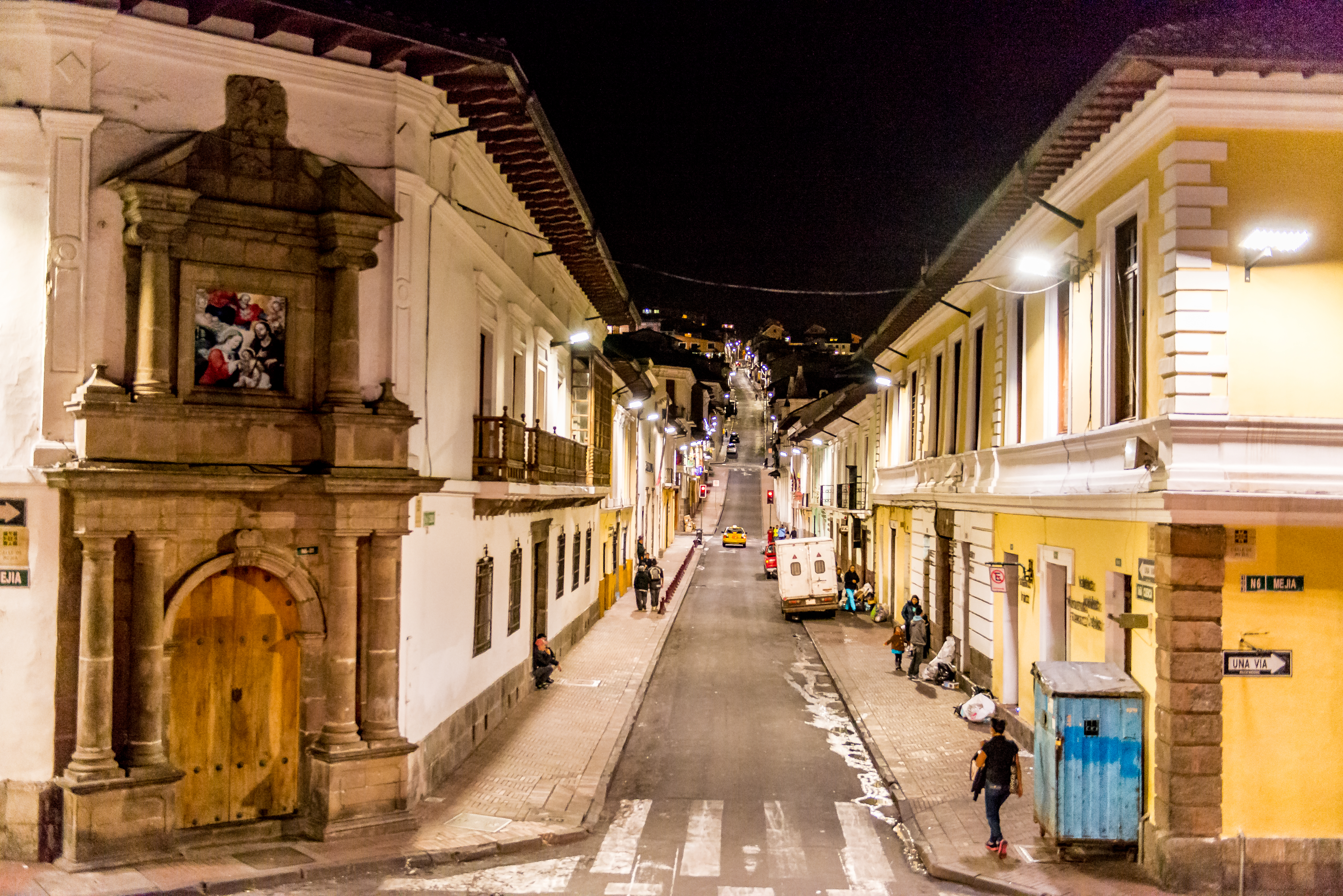 Frank Ecuador Quito Quito Street At Night