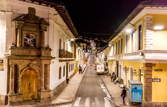 Frank Ecuador Quito Quito Street At Night