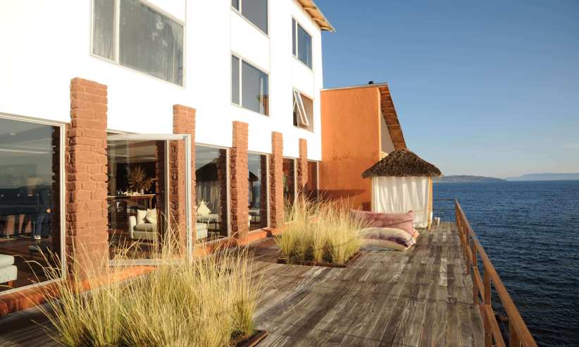 The lodge has its own pier