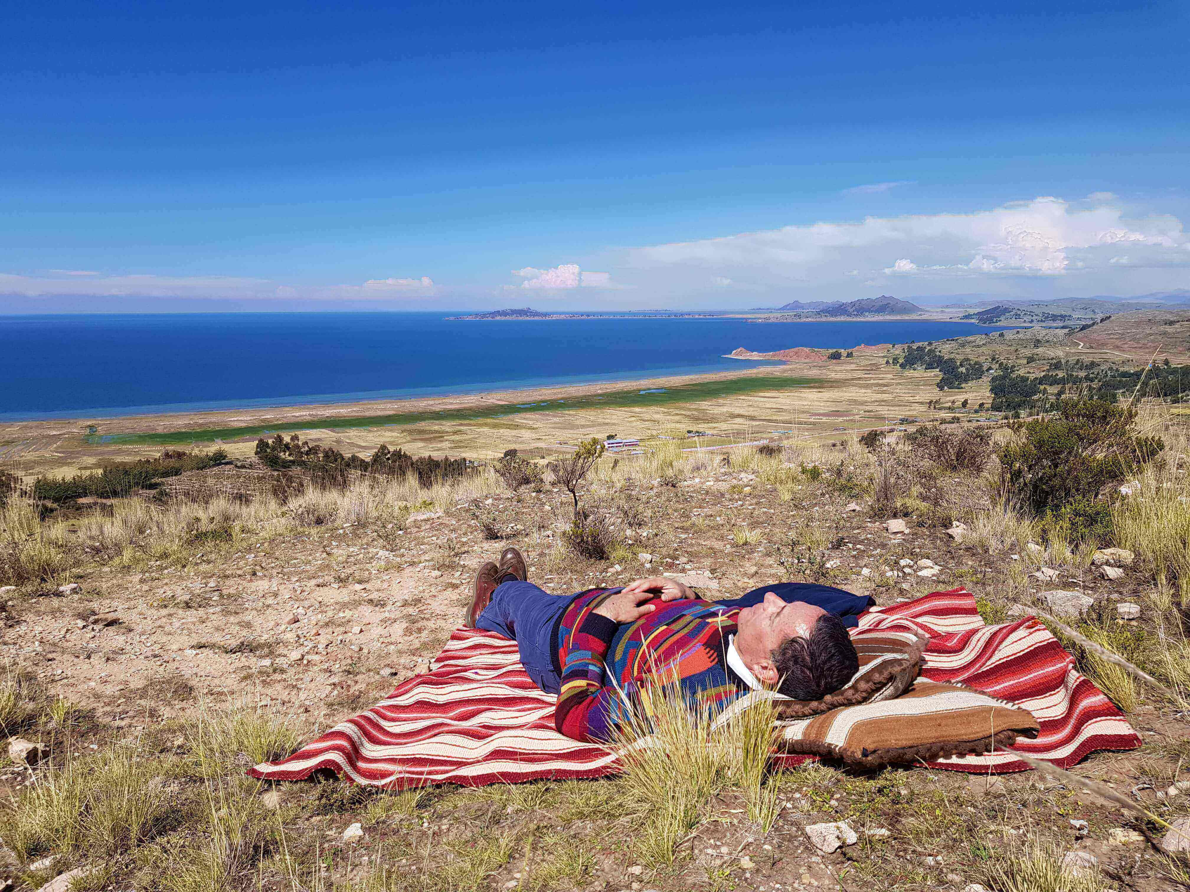 Connecting with Pachamama "El Gran Poder" on the shore of Lake Titicaca