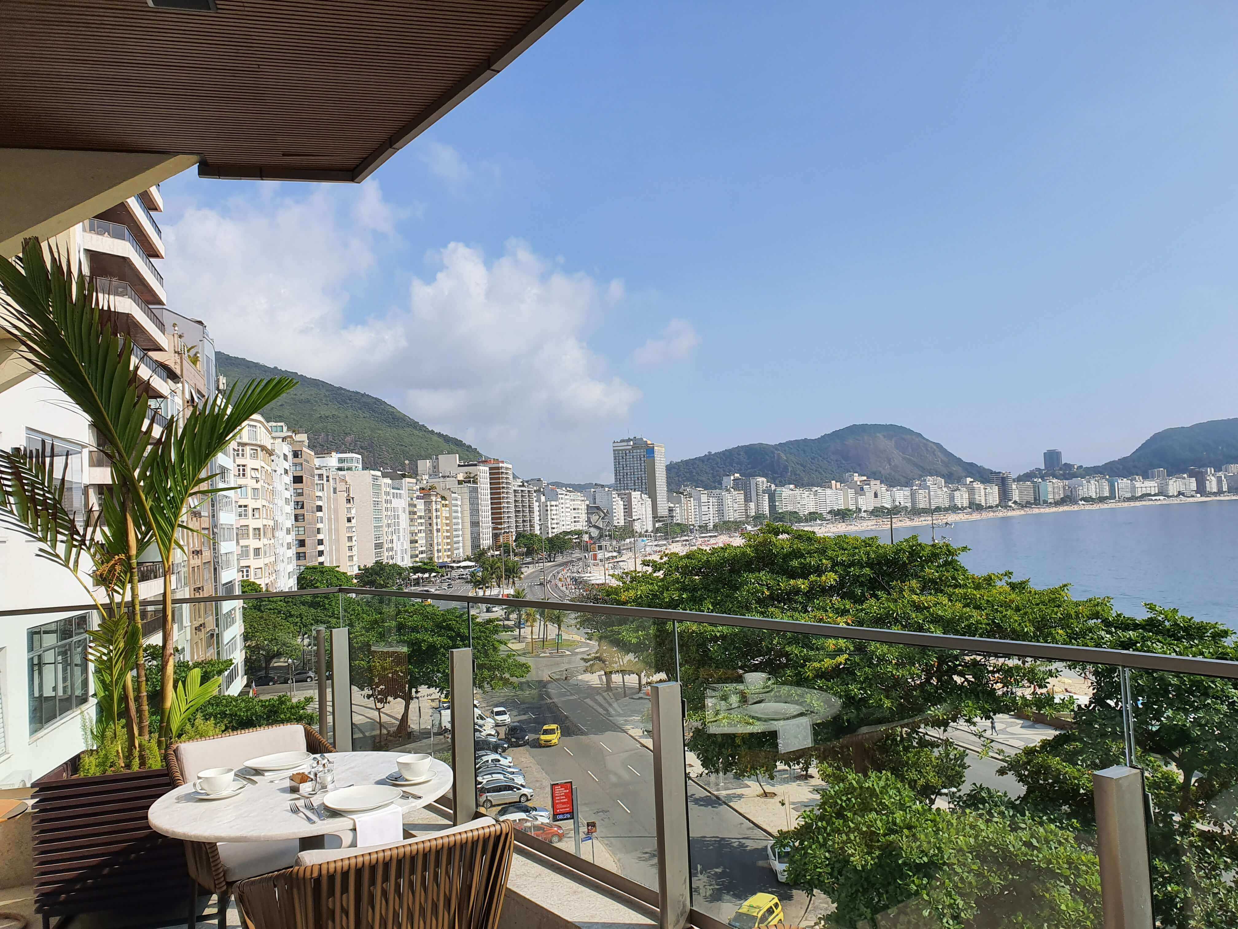 Breakfast cafe balcony view
