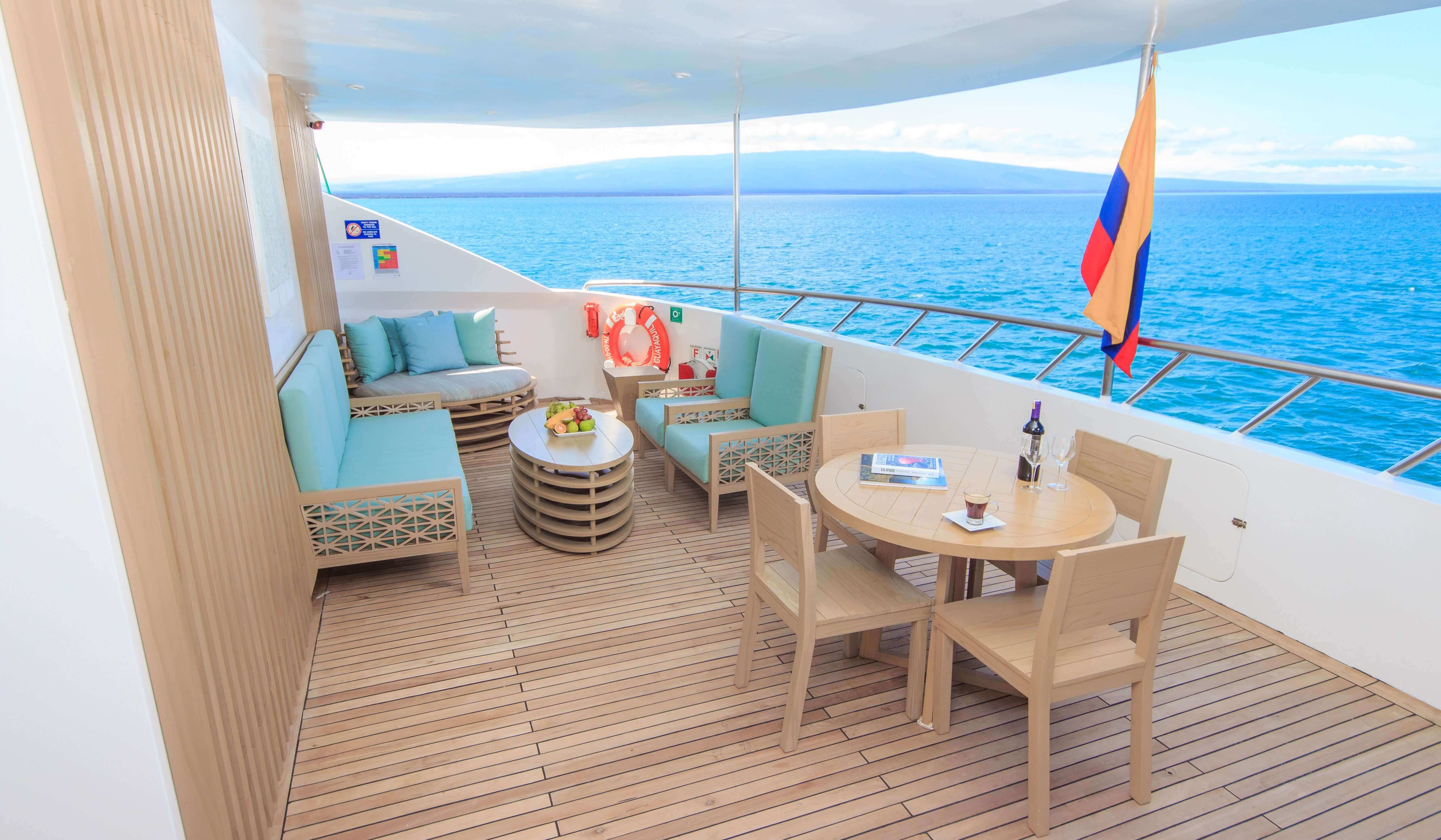 One of several private areas on the sun deck