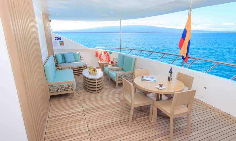 One of several private areas on the sun deck