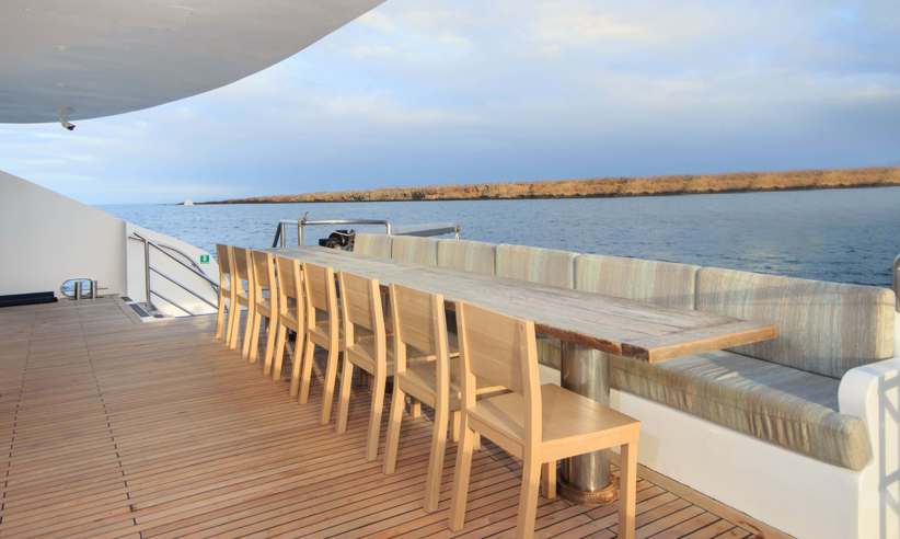 Eating al fresco is a joy aboard the Endemic