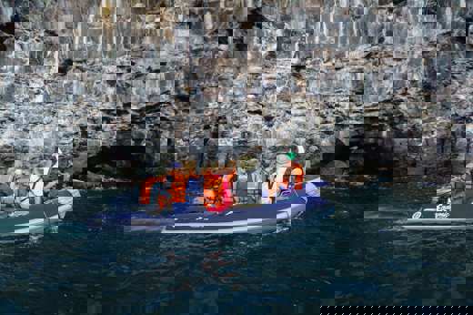 Exploring the coast by zodiac