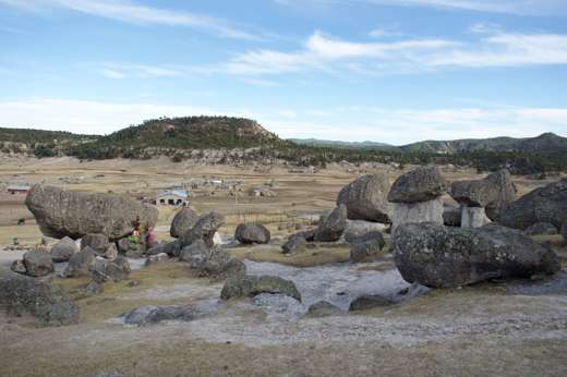 Rock formations at Valle de los Hongos near Creel in Mexico's Copper Canyon. 
