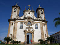  Church of Sao Francisco de Assis in Ouro Preto, a masterpiece of Brazilian baroque architecture. 