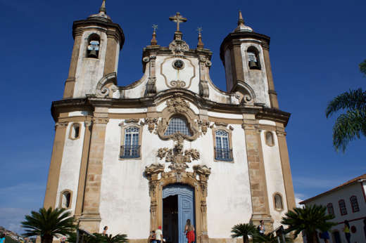  Church of Sao Francisco de Assis in Ouro Preto, a masterpiece of Brazilian baroque architecture. 