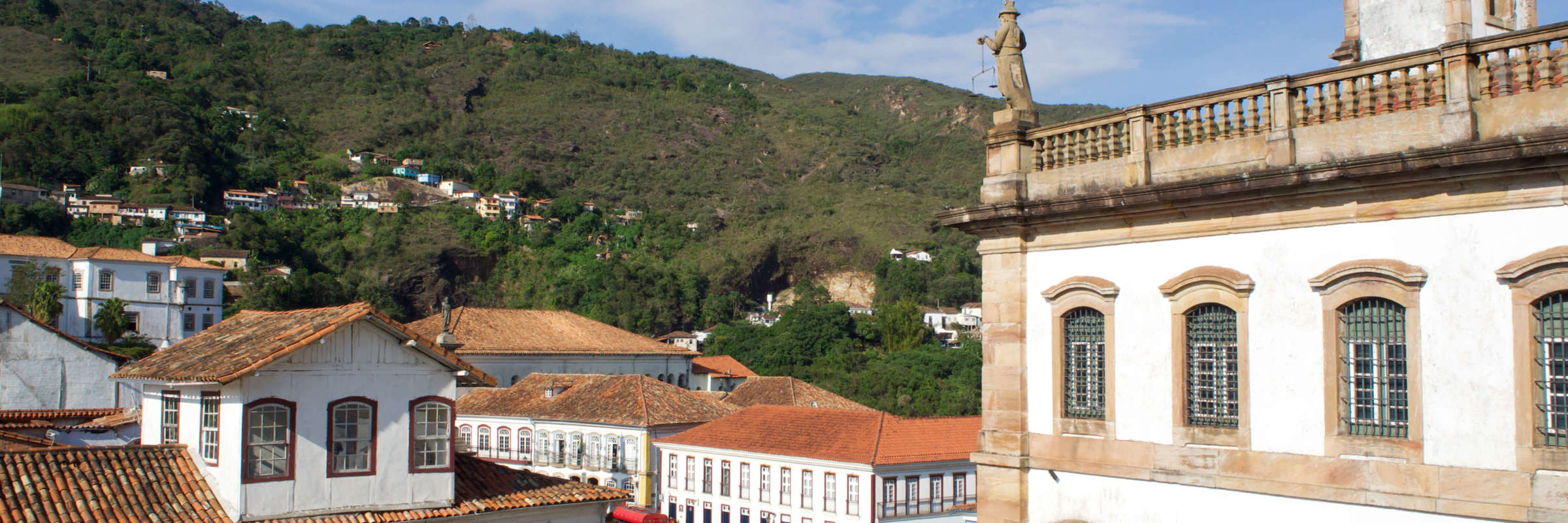 Colonial buildings in the historic center of Ouro Preto, Minas Gerais, Brazil. 