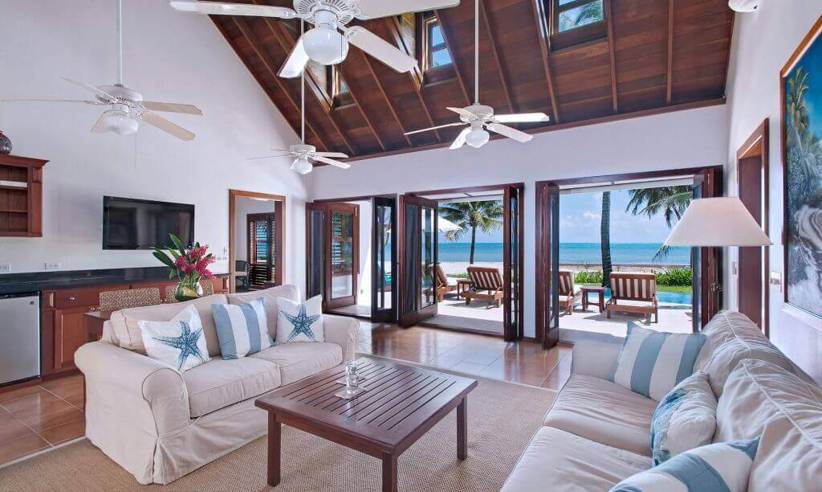 The living room in a villa