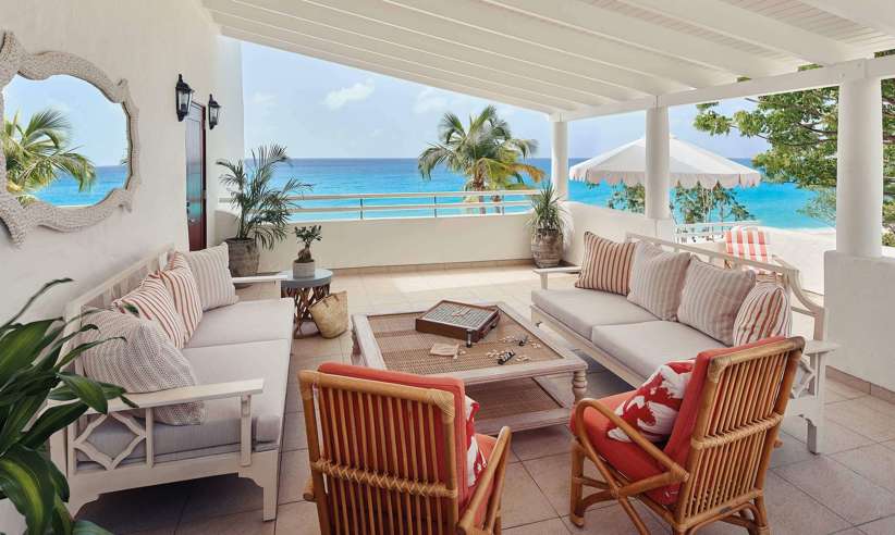 The terrace in a one bedroom suite  