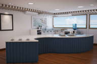 The buffet area, from where delicious cuisine is served