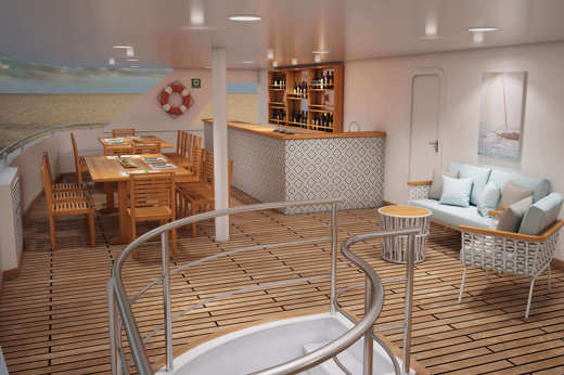 The lounge and dining area
