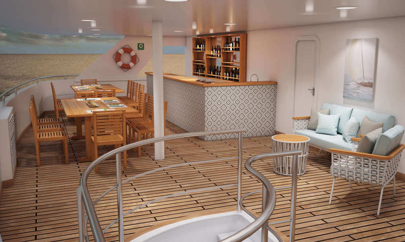 The lounge and dining area