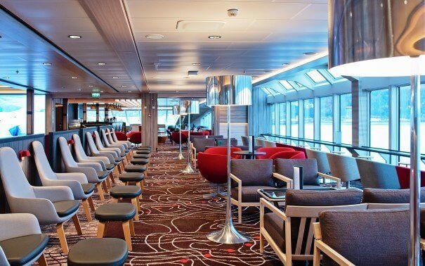 Spacious and comfortable lounges with views of the seascapes