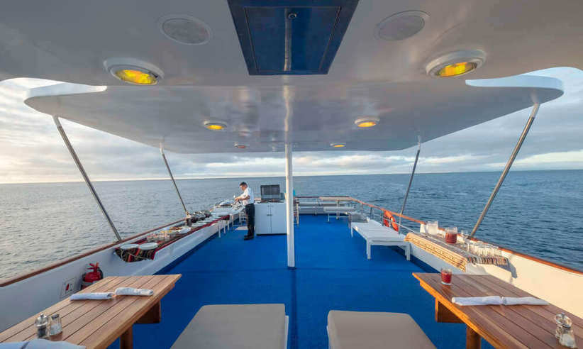 The sun deck on Coral II