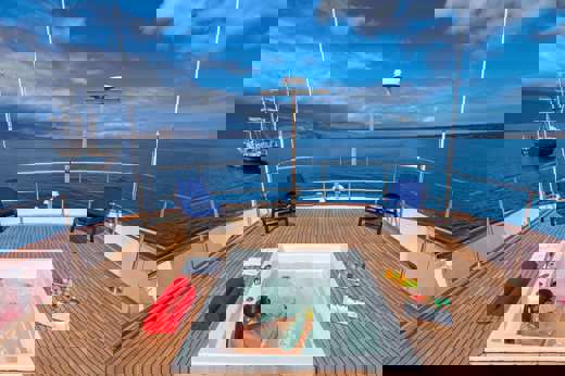 Relax in the jacuzzi on the sun deck