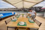 Enjoy al fresco dining on the sun deck
