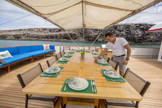 Enjoy al fresco dining on the sun deck