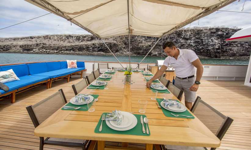 Enjoy al fresco dining on the sun deck