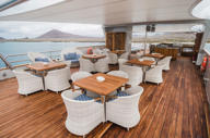 The shaded area on the sun deck