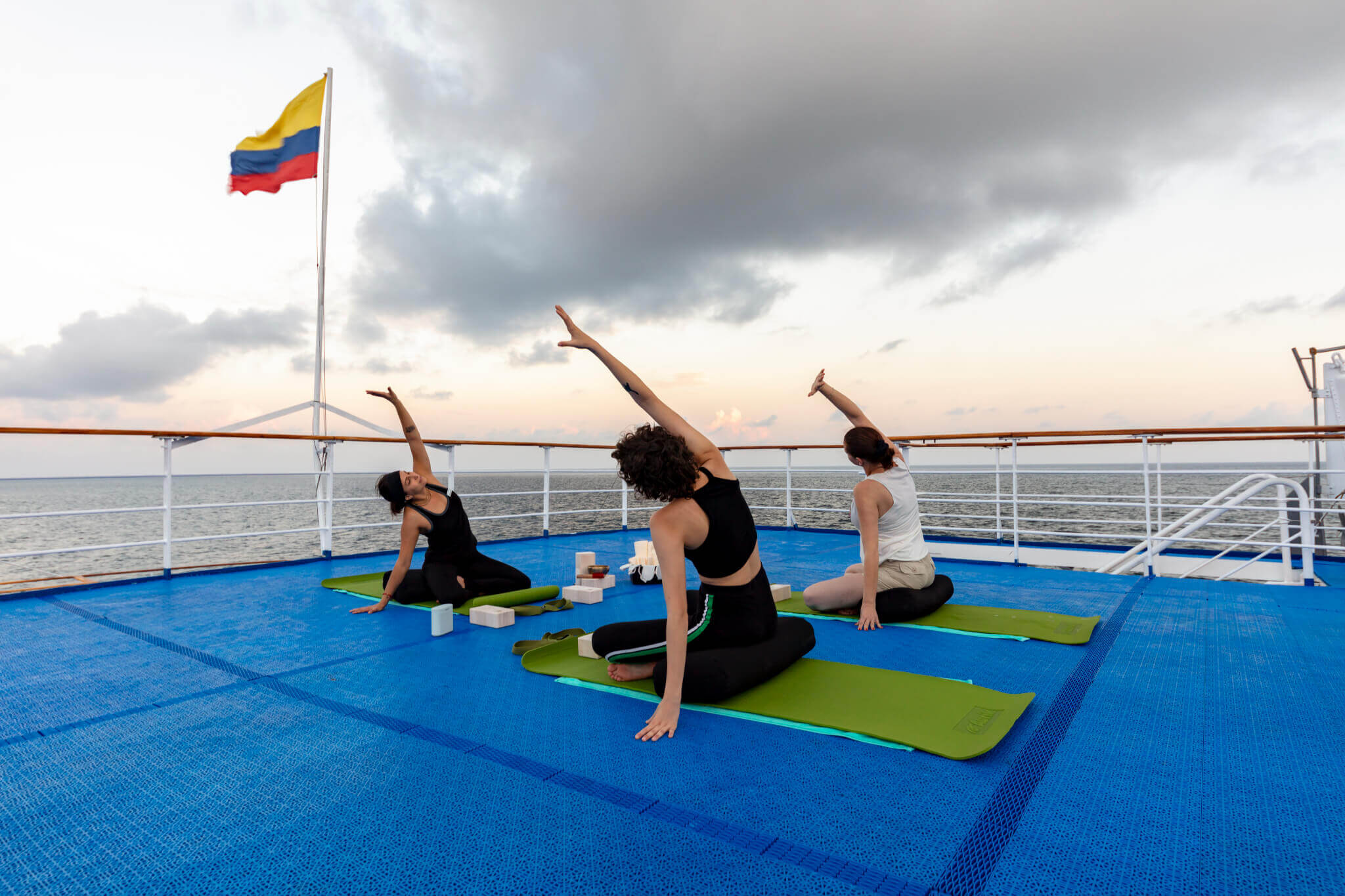 Enjoy yoga on the sun deck