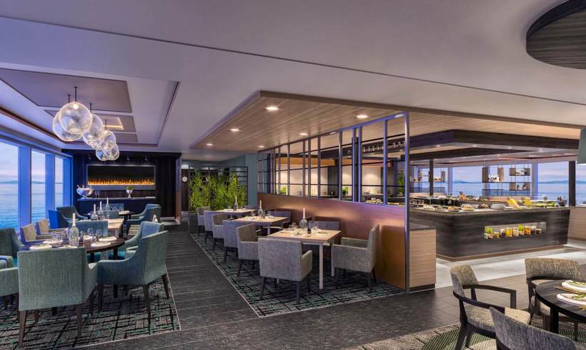 The main restaurant on the MS Fram
