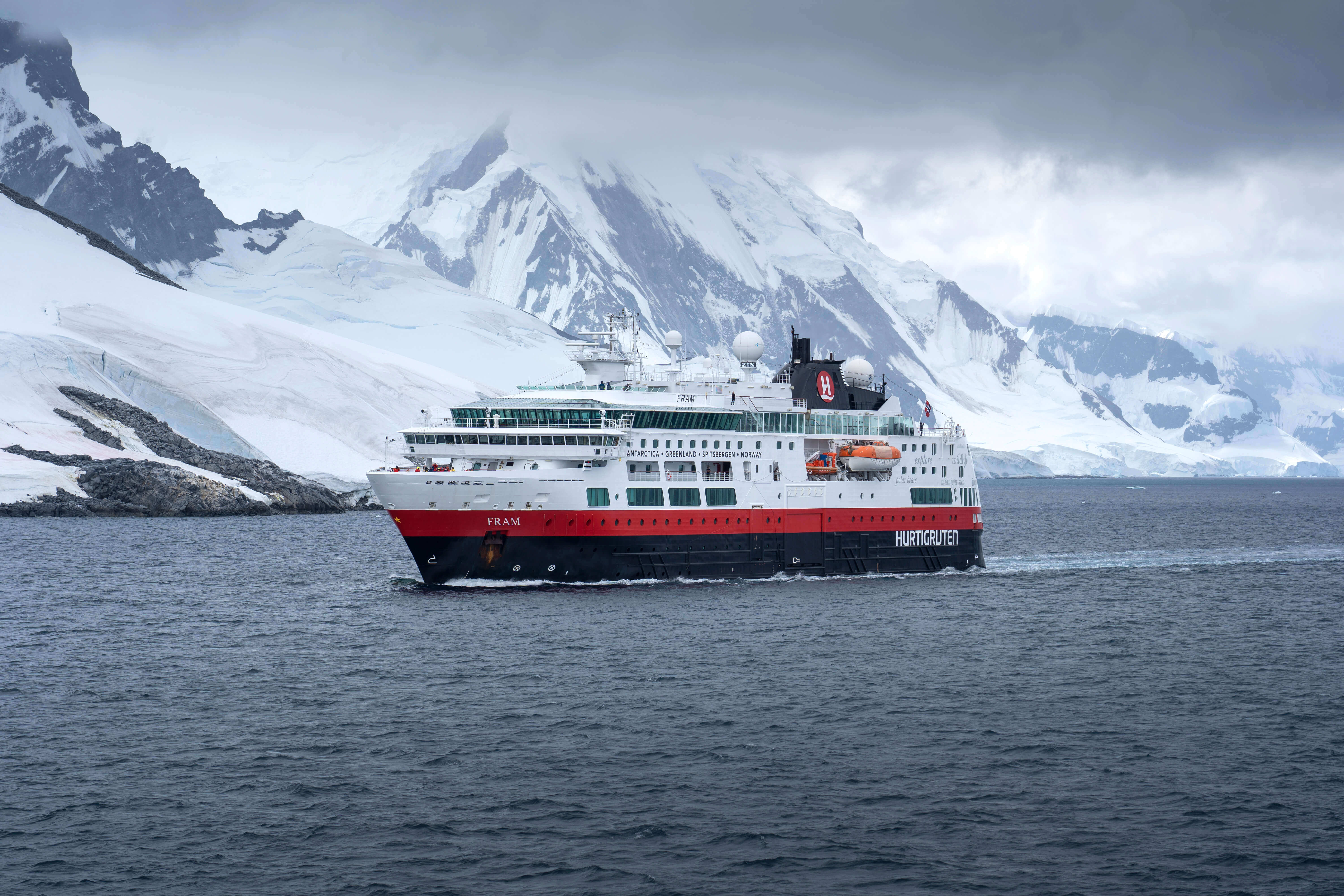 MS Fram cruising in Antarctica 