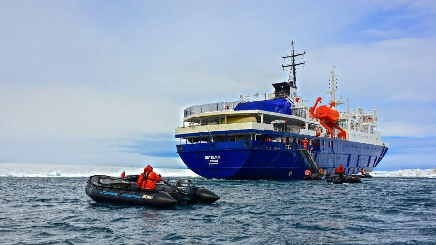Go ashore by zodiac