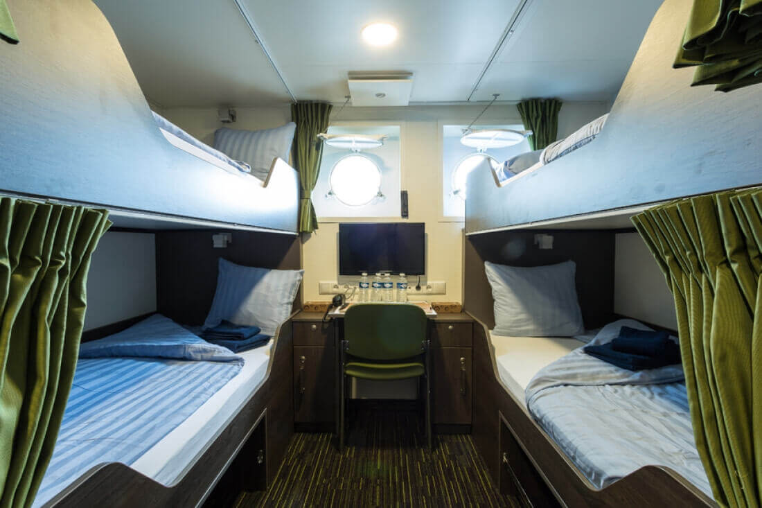 A four bed porthole cabin
