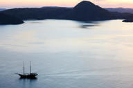 The Komodo Islands at sunset