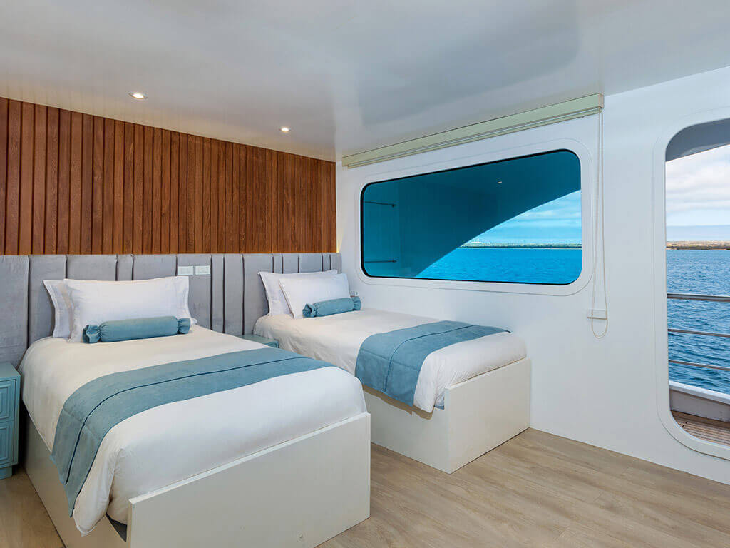 Twin stateroom with balcony