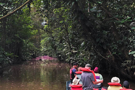 Exploring by boat 