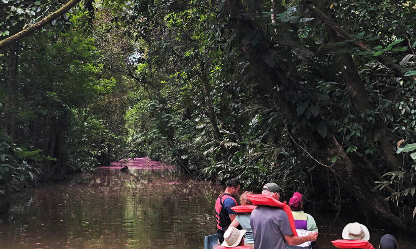 Exploring by boat 