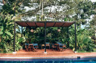 The cooling swimming pool