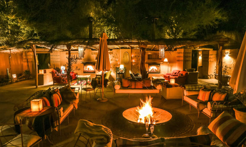 Enjoying by the fire at night is a wonderful experience 