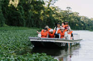 Exploring by boat 